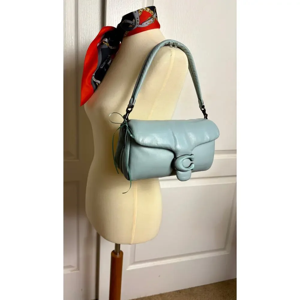 Coach Pillow Tabby Shoulder Bag 26 in Aqua Leather